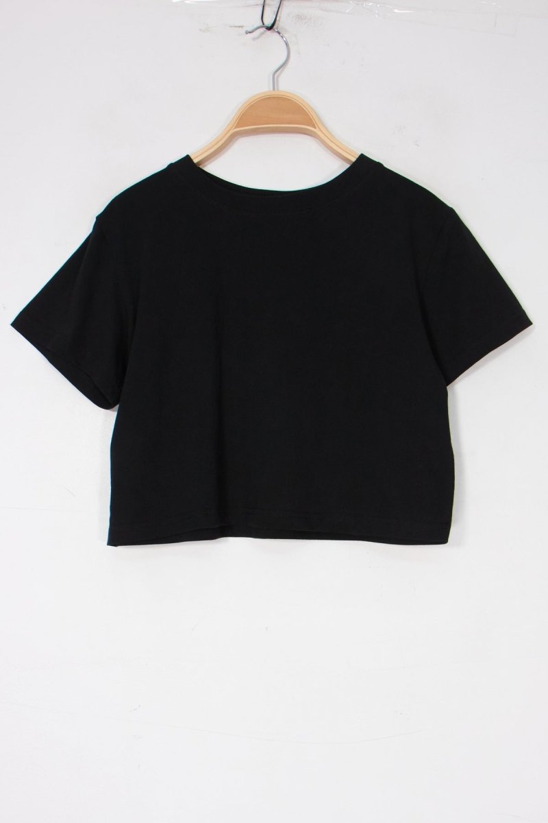 Basic Cropped Tee Black - Tops - HOB