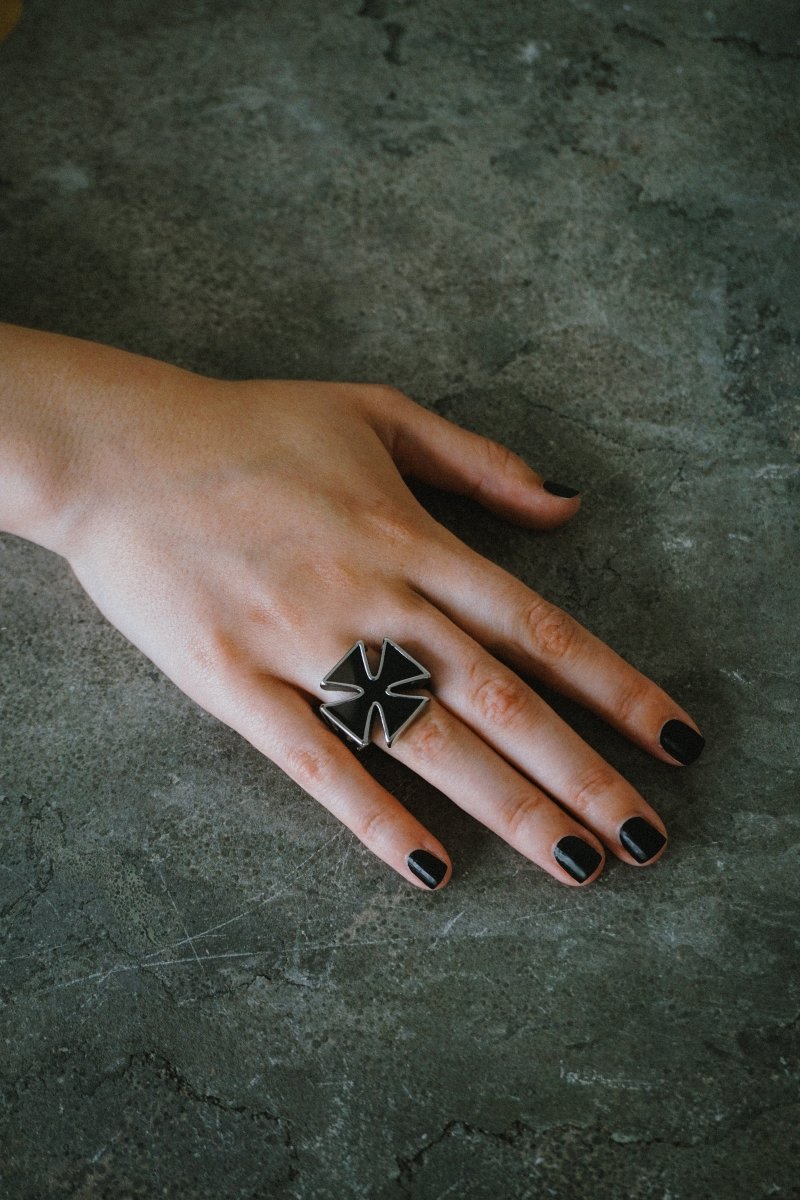 Biker Cross Ring - Jewellery - House of Bones Jewelry