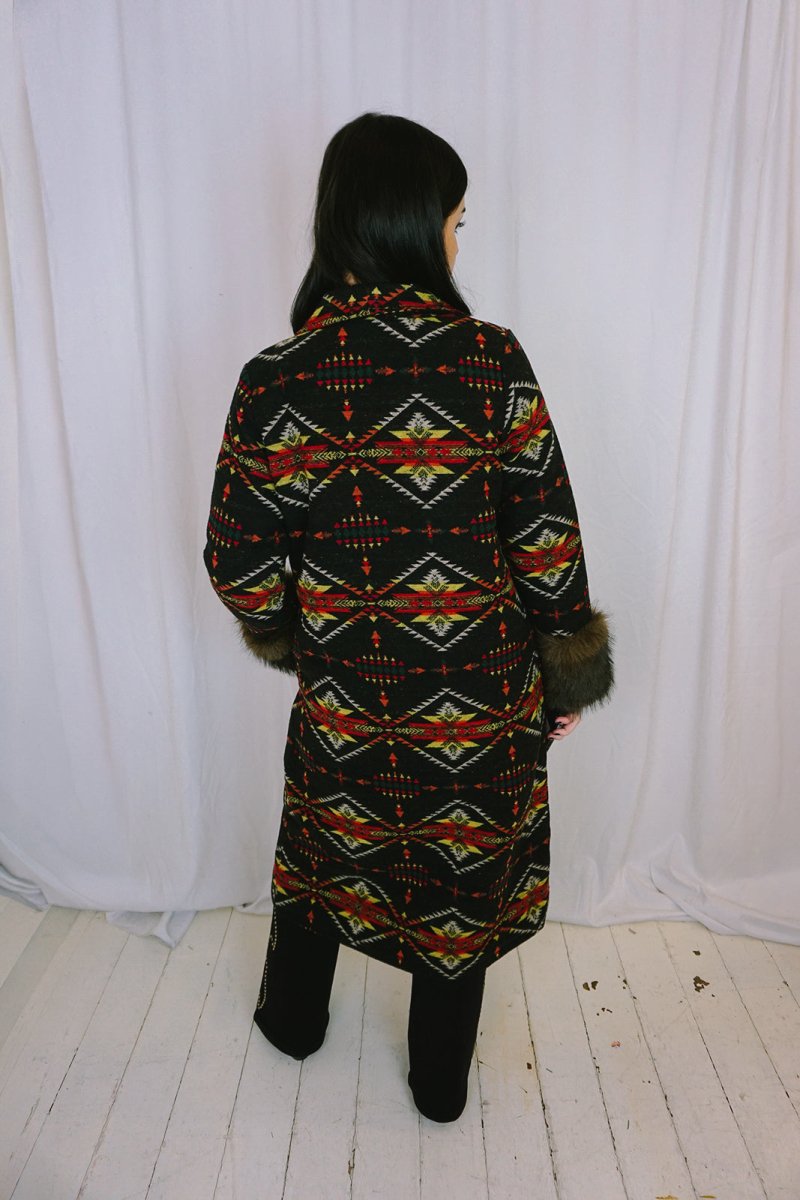 Black Aztec Coat - Coat - LUCKY & BLESSED