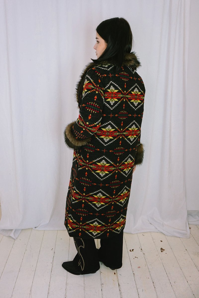 Black Aztec Coat - Coat - LUCKY & BLESSED