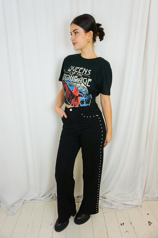 Black Beaded Jeans - Trousers - HOB