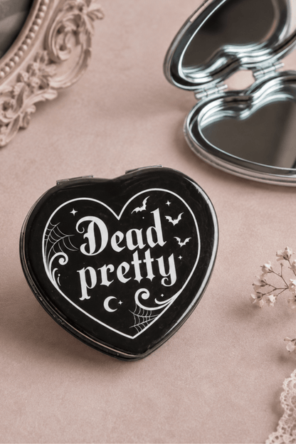 Black Dead Pretty Compact Mirror - Accessories - Something Different Wholesale Europe