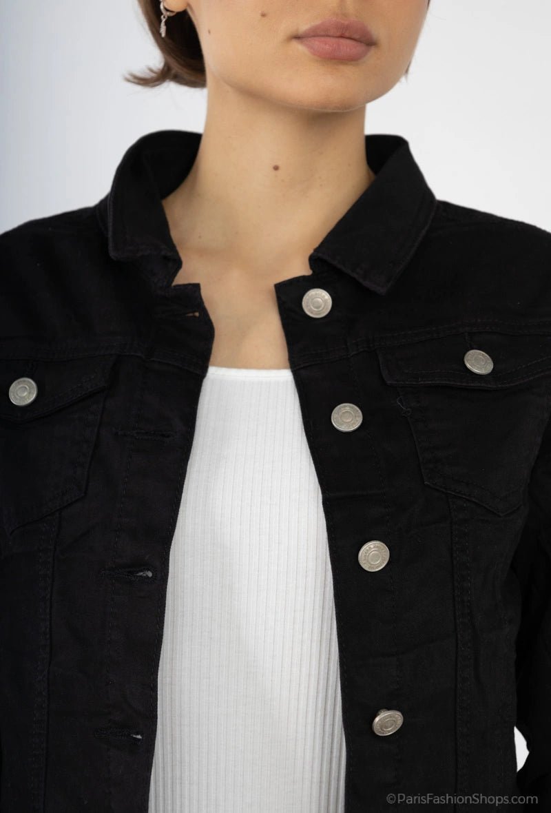 Black Denim Jacket - Jackets - House of Bones