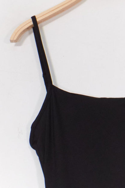 Black Maxi Dress with Slit - Dresses - HOB