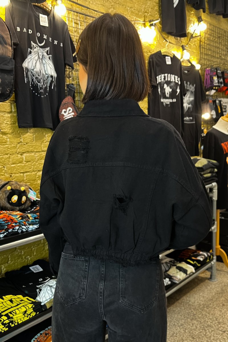 Black Ripped Jacket - Jackets - House of Bones