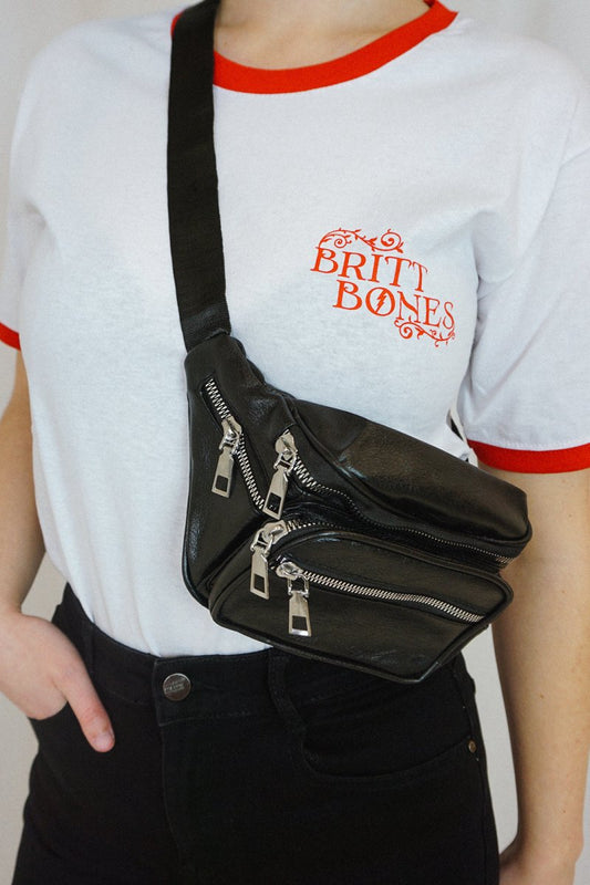 Black & Silver Hip Bag - Bags - HOB