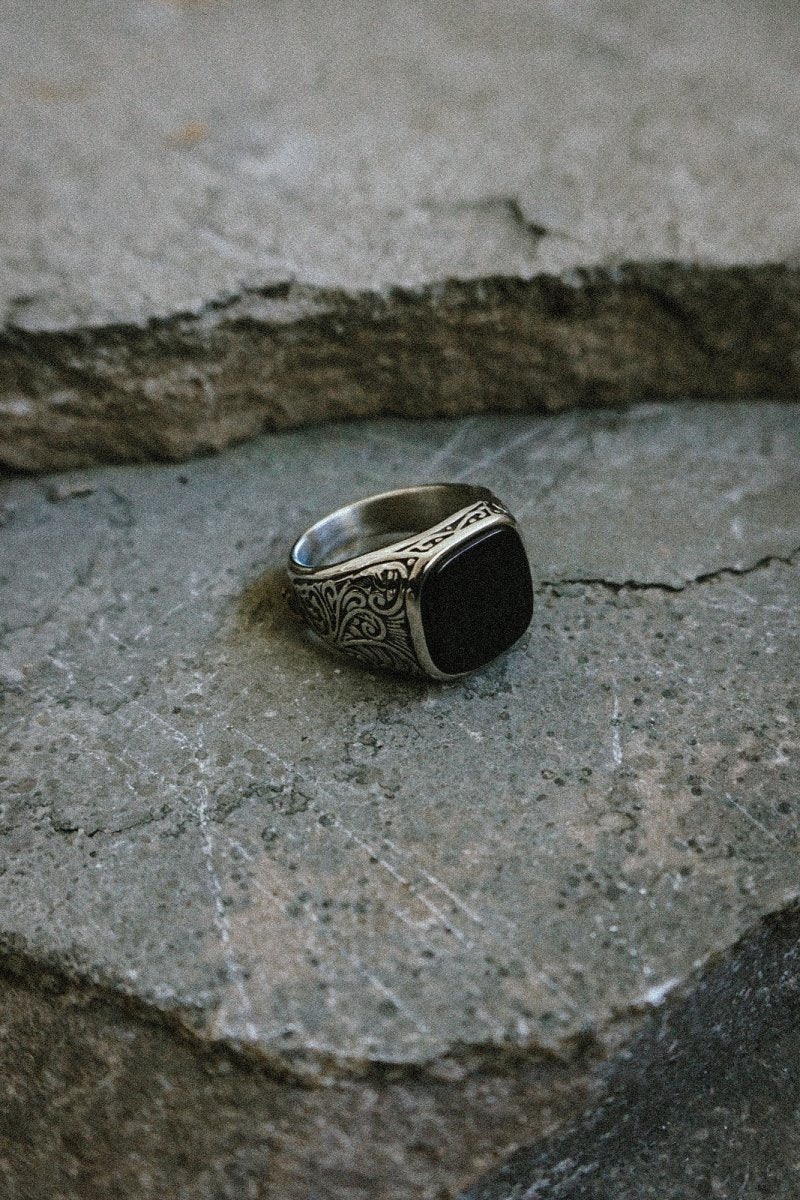 Black Stone Ring - Jewellery - House of Bones Jewelry