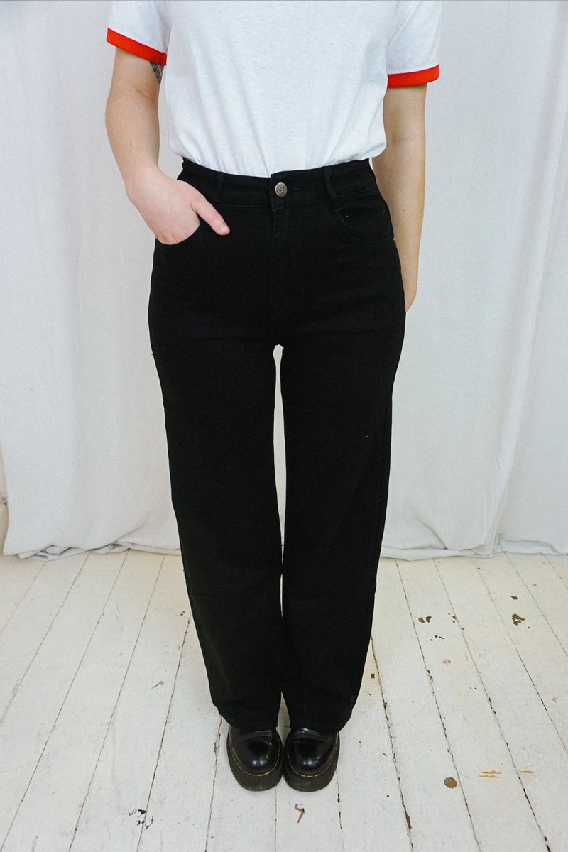 Black Straight Jeans - Trousers - HOB
