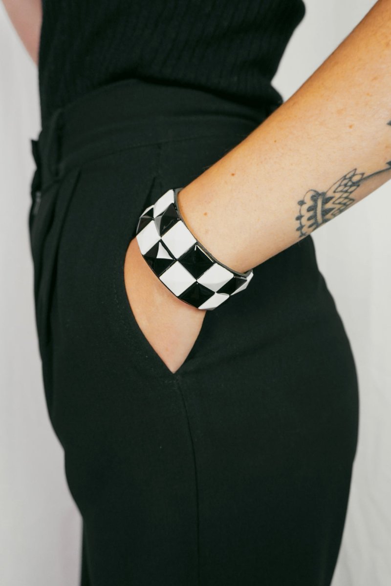 Black & White Checkered Bracelet - Jewellery - House of Bones