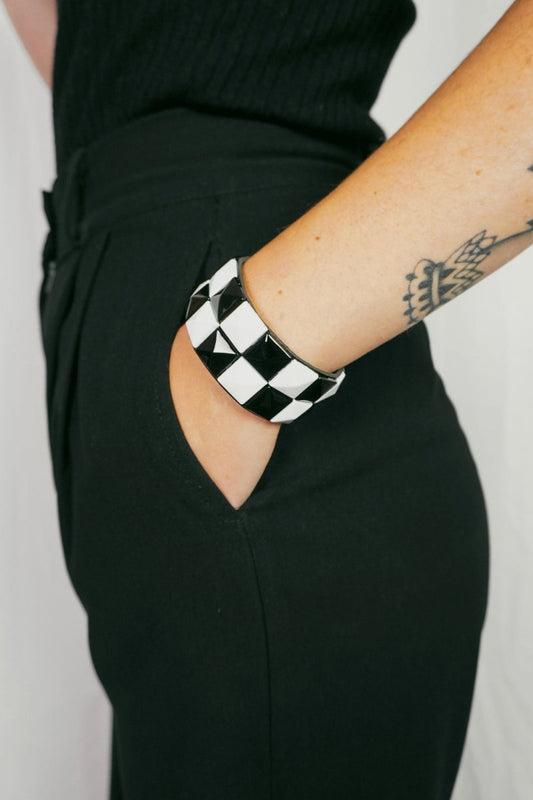 Black & White Checkered Bracelet - Jewellery - House of Bones