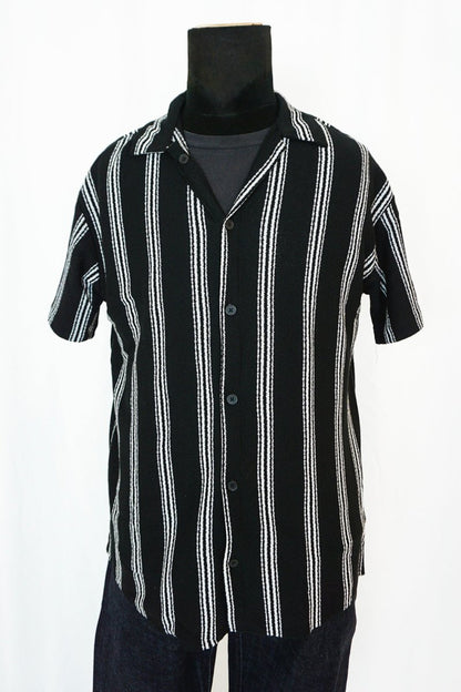 Black & White Striped Shirt - Tops - HOB