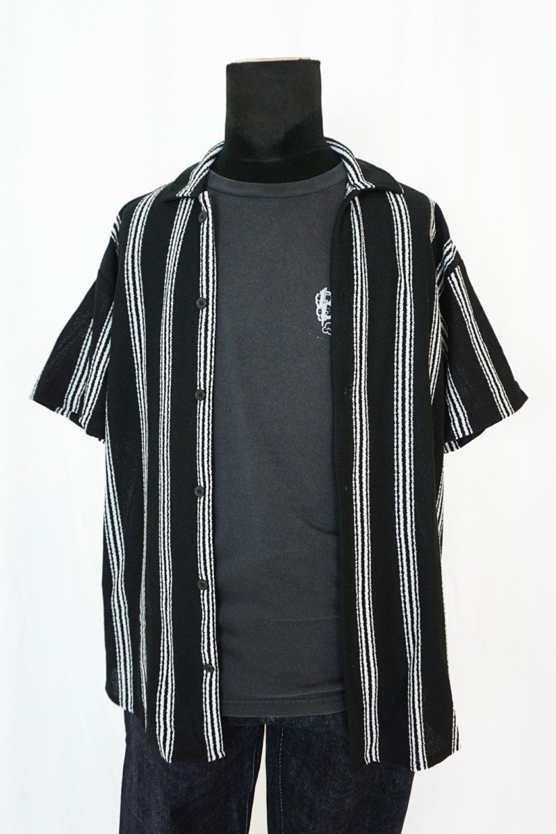 Black & White Striped Shirt - Tops - HOB