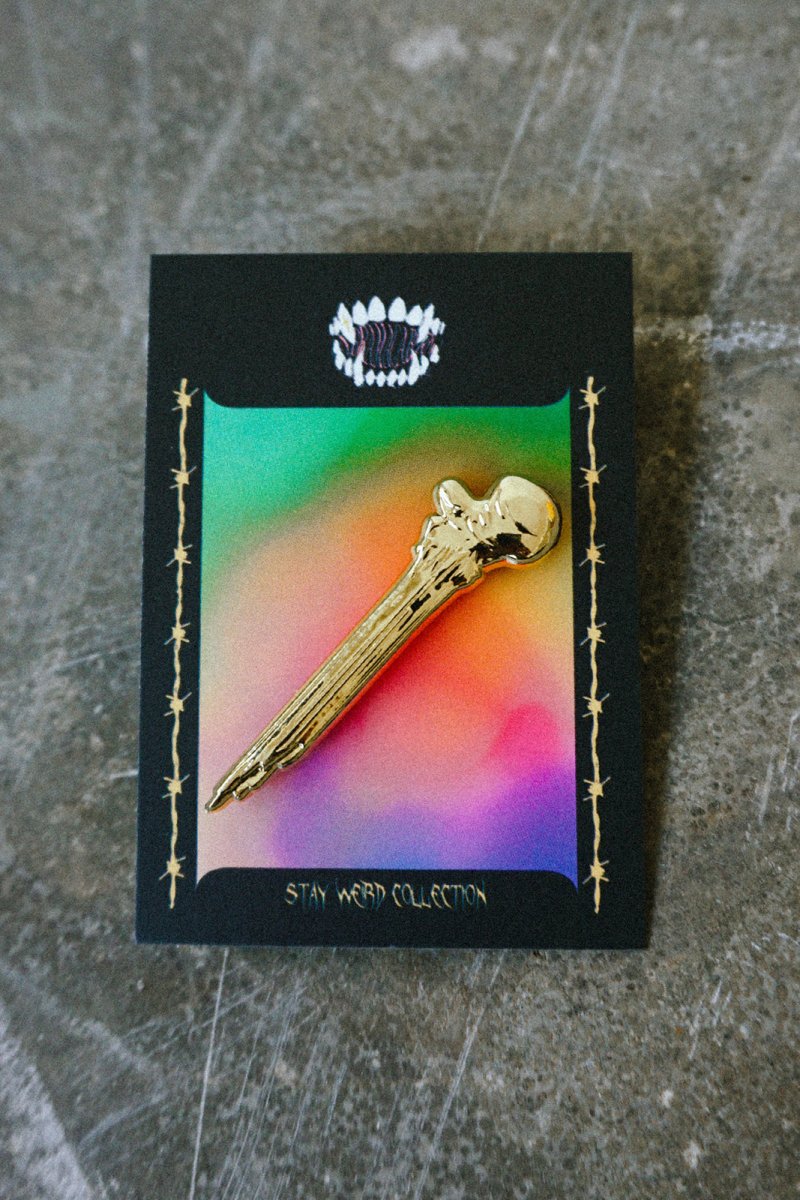 Broken Bone Pin Gold - Patches - Abra Macabra