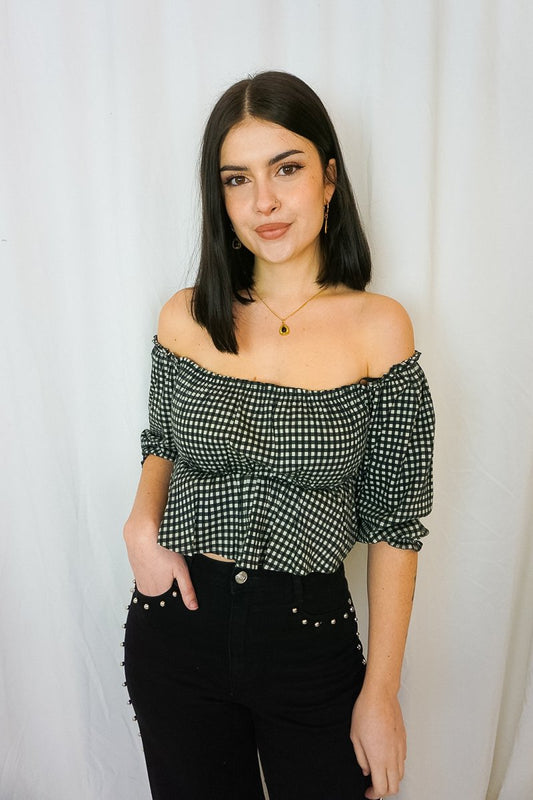 Carmen Vichy Top - Tops - Queen Kerosin