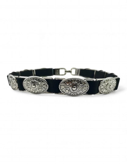 Elastic Concho Waistbelt Silver