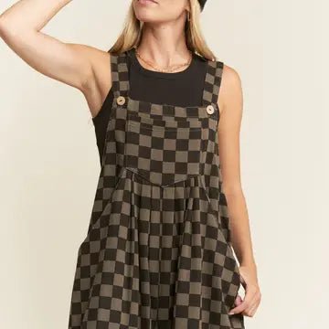 Checked Overalls - One-Piece - JADE BY JANE