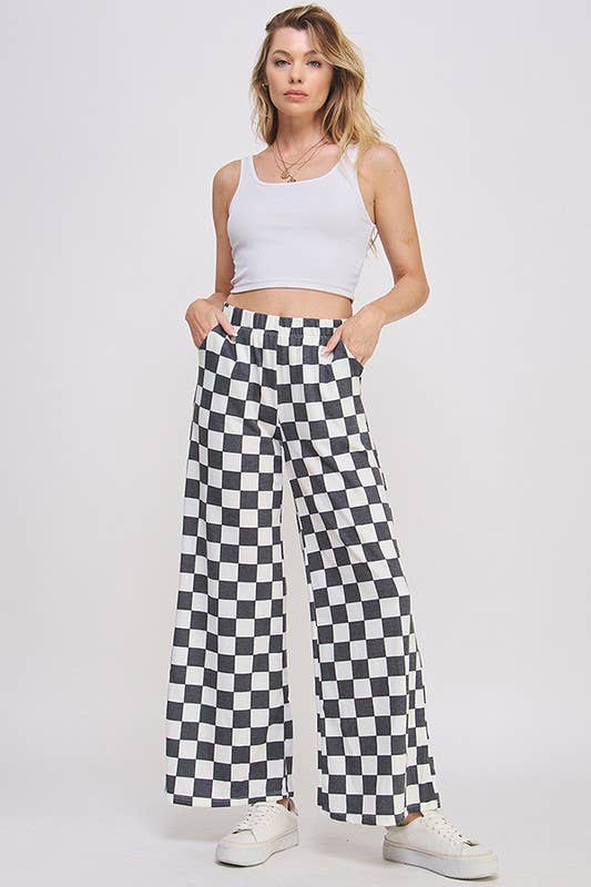 Checkered Trousers Black & White - Trousers - JADE BY JANE