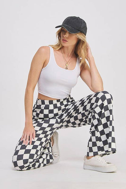 Checkered Trousers Black & White - Trousers - JADE BY JANE