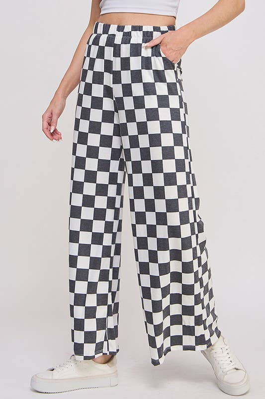 Checkered Trousers Black & White - Trousers - JADE BY JANE