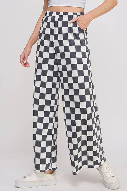 Checkered Trousers Black & White - Trousers - JADE BY JANE