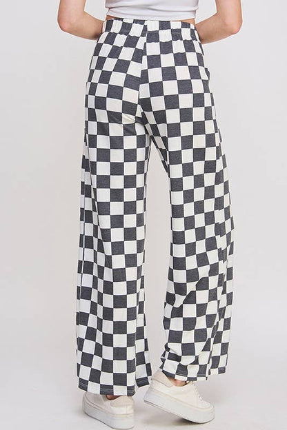 Checkered Trousers Black & White - Trousers - JADE BY JANE