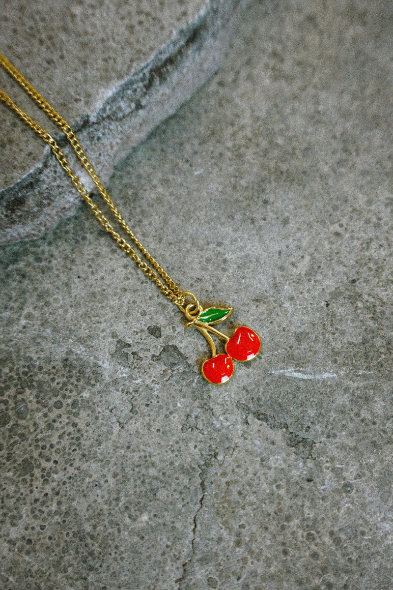 Cherry Necklace Gold - Jewellery - House of Bones Jewelry