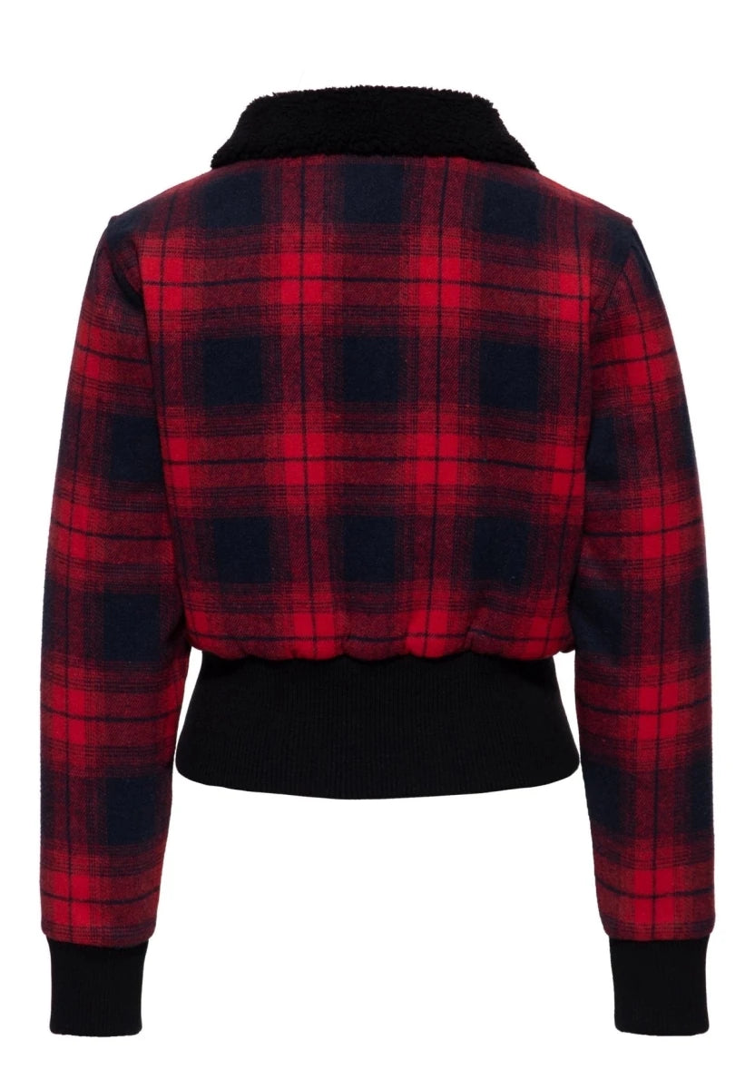 Cropped Flannel Jacket - Jackets - Queen Kerosin