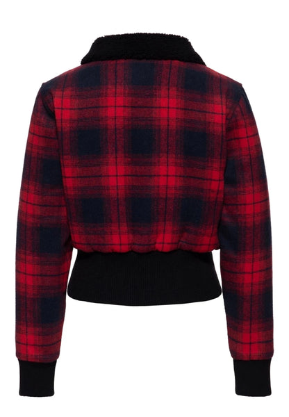 Cropped Flannel Jacket - Jackets - Queen Kerosin