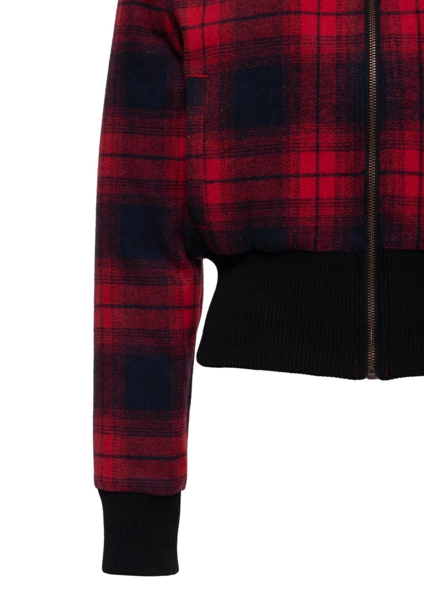 Cropped Flannel Jacket - Jackets - Queen Kerosin