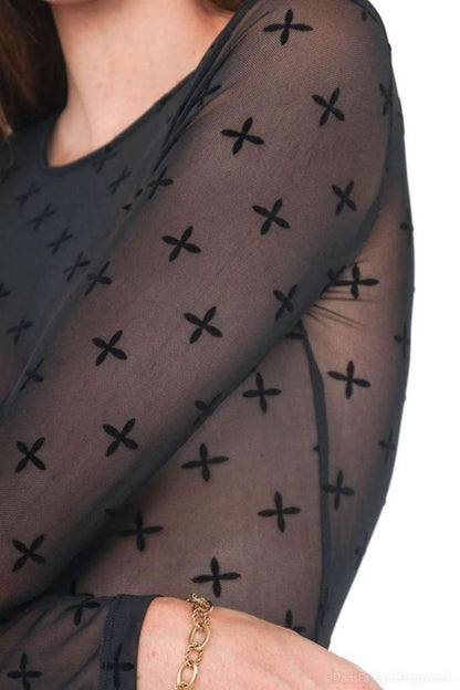 Cross Mesh Top - Tops - HOB