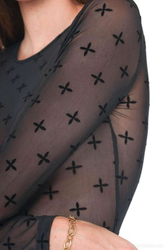 Cross Mesh Top - Tops - HOB