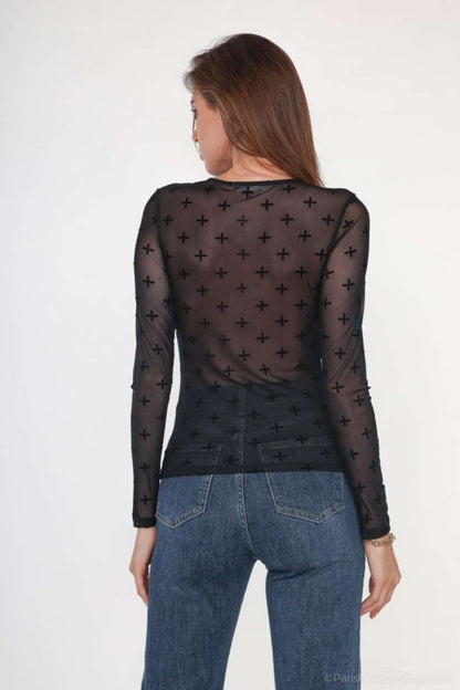 Cross Mesh Top - Tops - HOB