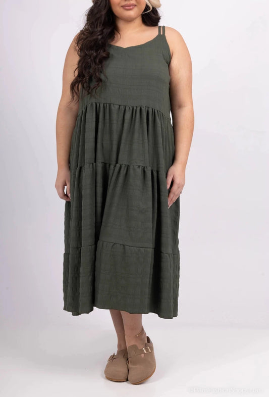 Curvy Maxi Dress Olive - Dresses - HOB
