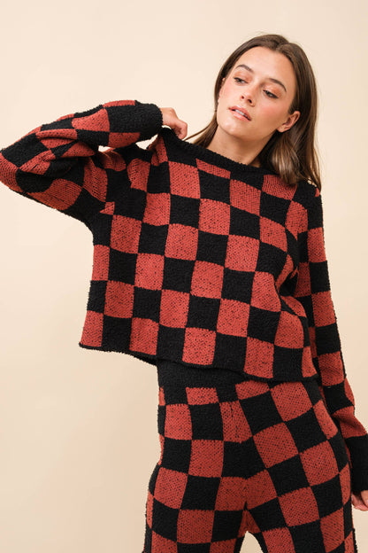 Checkerboard Knit Set