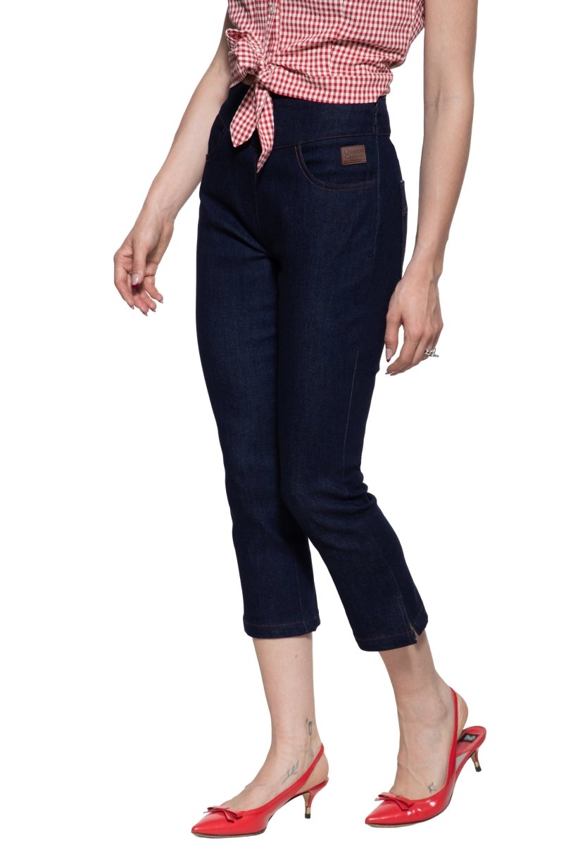 Dark Denim Joan Capri - Trousers - Queen Kerosin