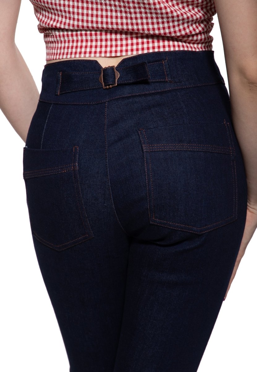 Dark Denim Joan Capri - Trousers - Queen Kerosin