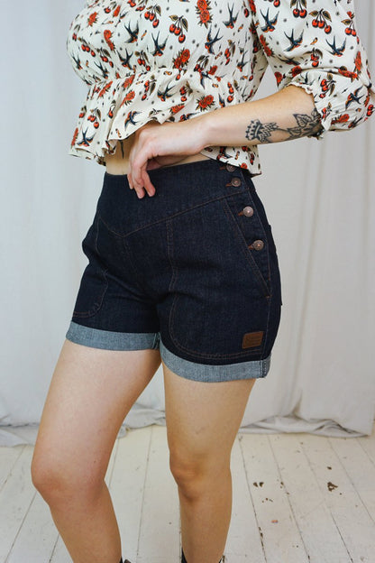 Dark Denim Josie Shorts - Shorts - Queen Kerosin