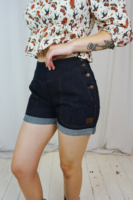 Dark Denim Josie Shorts - Shorts - Queen Kerosin