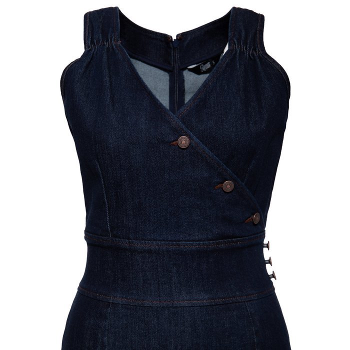 Dark Denim Pencil Dress Peggy - Trousers - Queen Kerosin