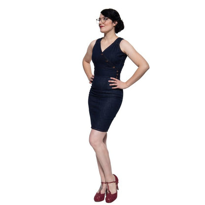Dark Denim Pencil Dress Peggy - Trousers - Queen Kerosin