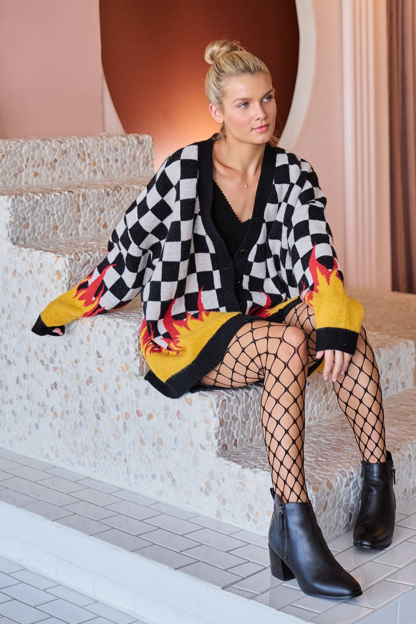RACING FLAME KNIT CARDIGAN