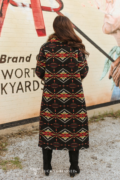 Black Aztec Coat