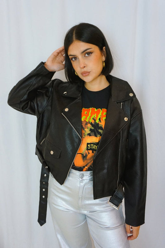 Faux Leather Jacket - Jackets - HOB