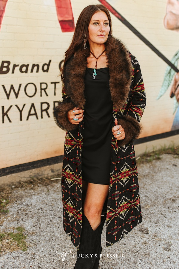 Black Aztec Coat