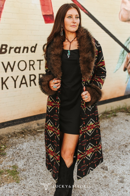 Black Aztec Coat