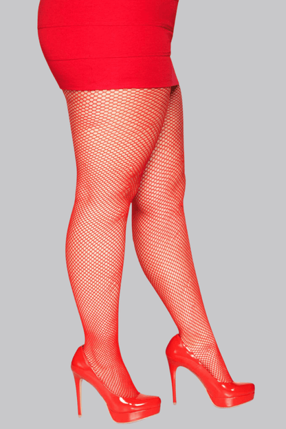 Fishnet Stockings Red - Tights - Leg Avenue