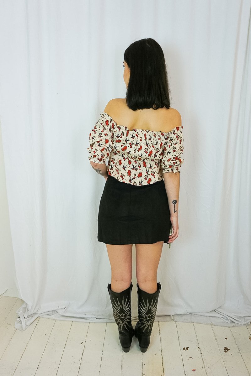 Fringed & Studded Suede Skirt - Skirts - SOKY&SOKA