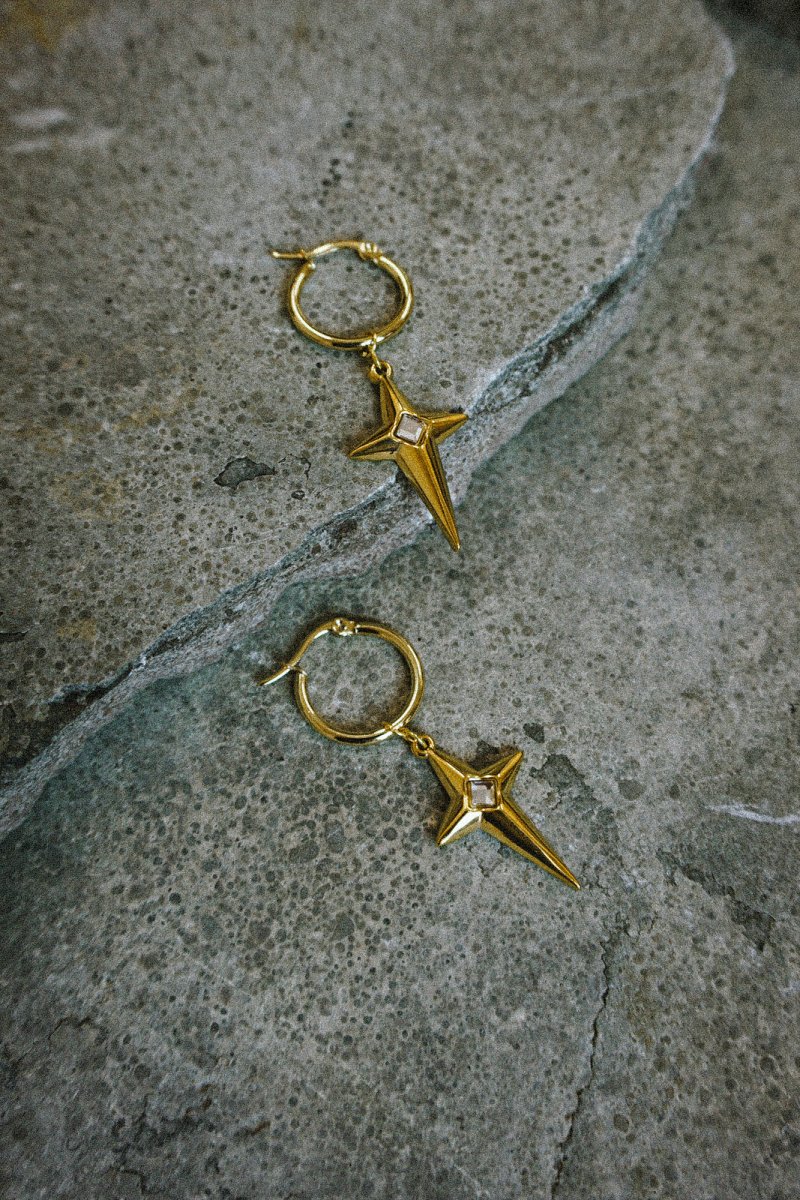 Golden Star Earrings - Jewellery - House of Bones Jewelry