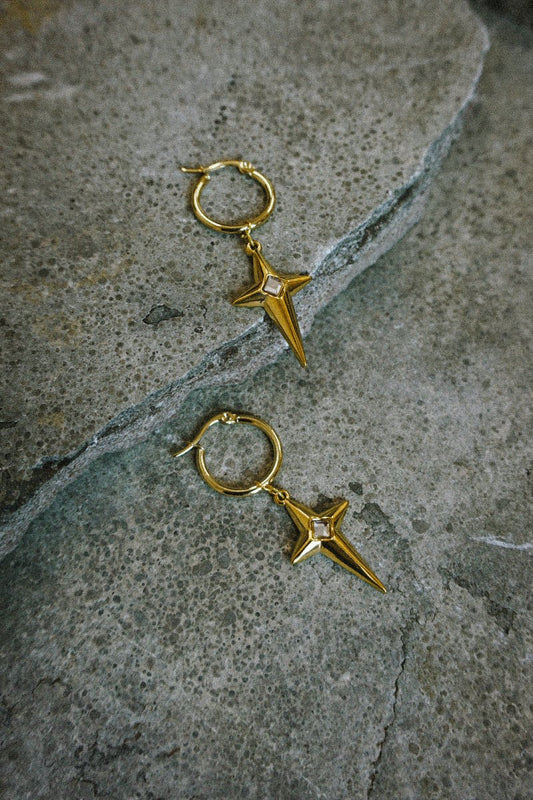 Golden Star Earrings - Jewellery - House of Bones Jewelry