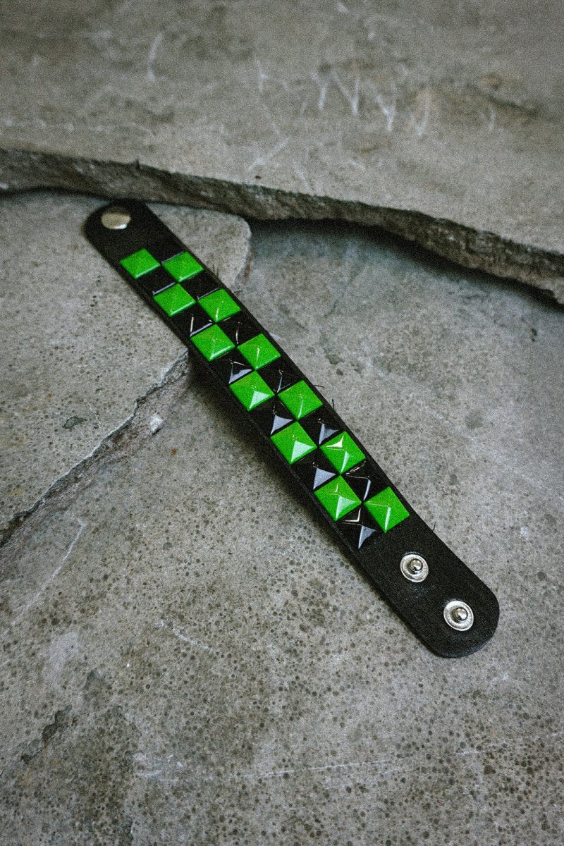 Green & Black Checkered Bracelet - Accessories - HOB